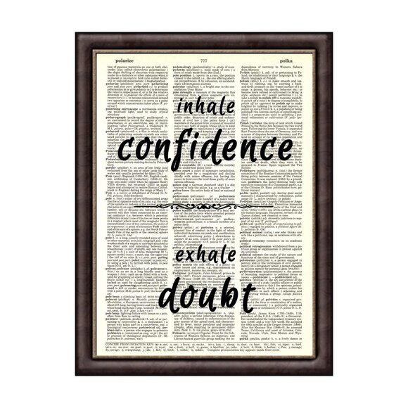 Confidence Doubt Inspirational Quote DICTIONARY ART PRINT Vintage Wall Decor Art - Picture 4 of 11